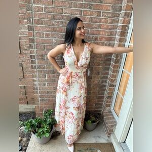 Karl Lagerfeld Elegant maxi dress in Cream and Pink